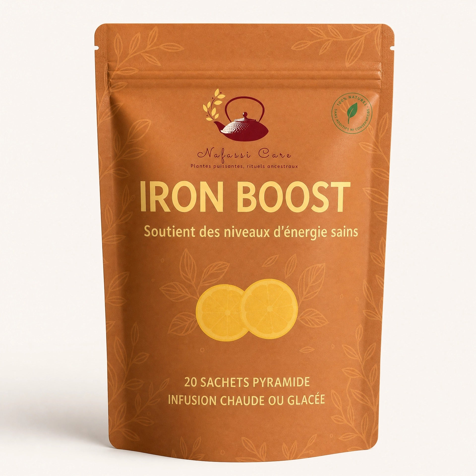 Iron Boost nafassi — infusion au moringa et à l'ortie, 20 sachets pyramide sans caféine